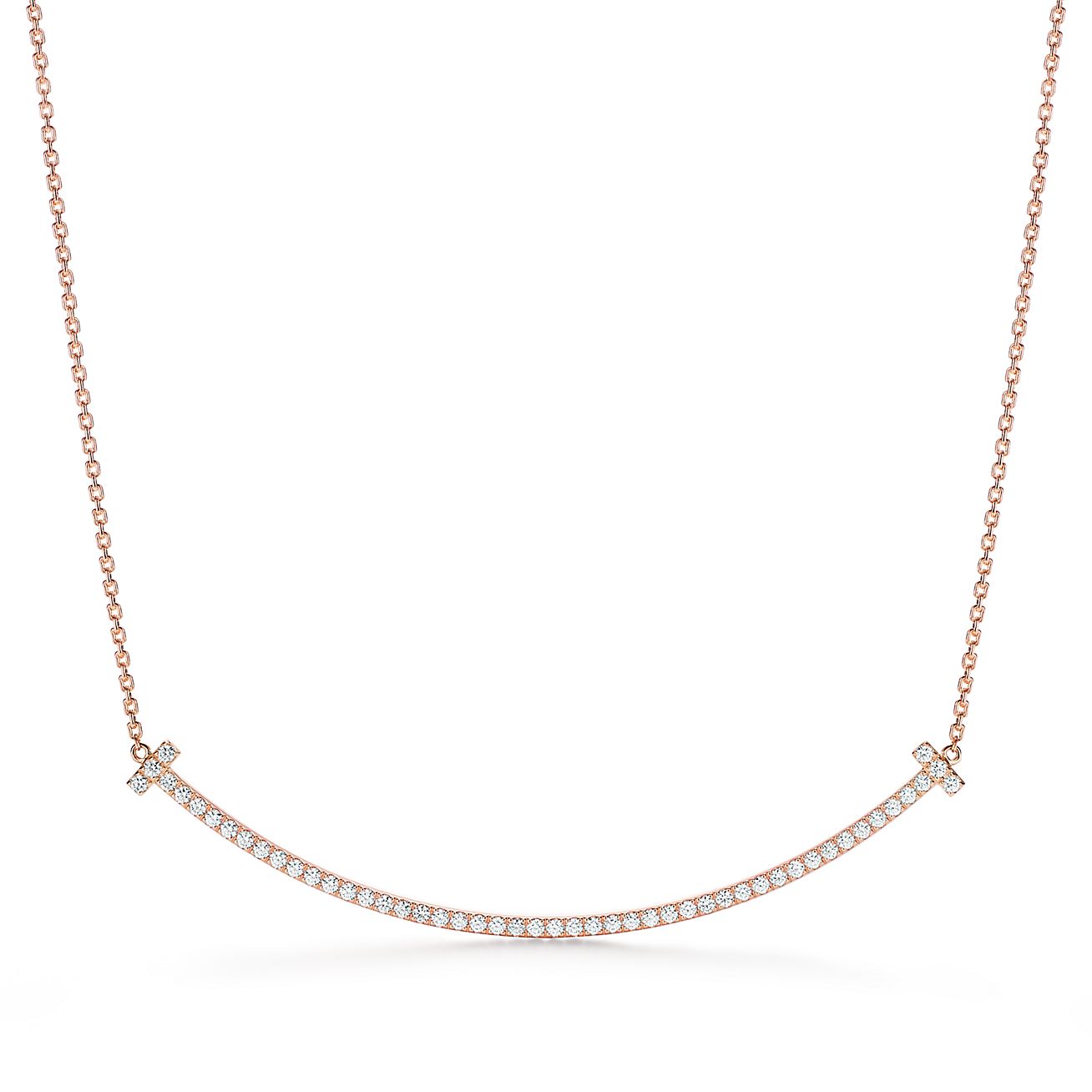 Extra Large Smile Pendant in Rose Gold with Diamonds
