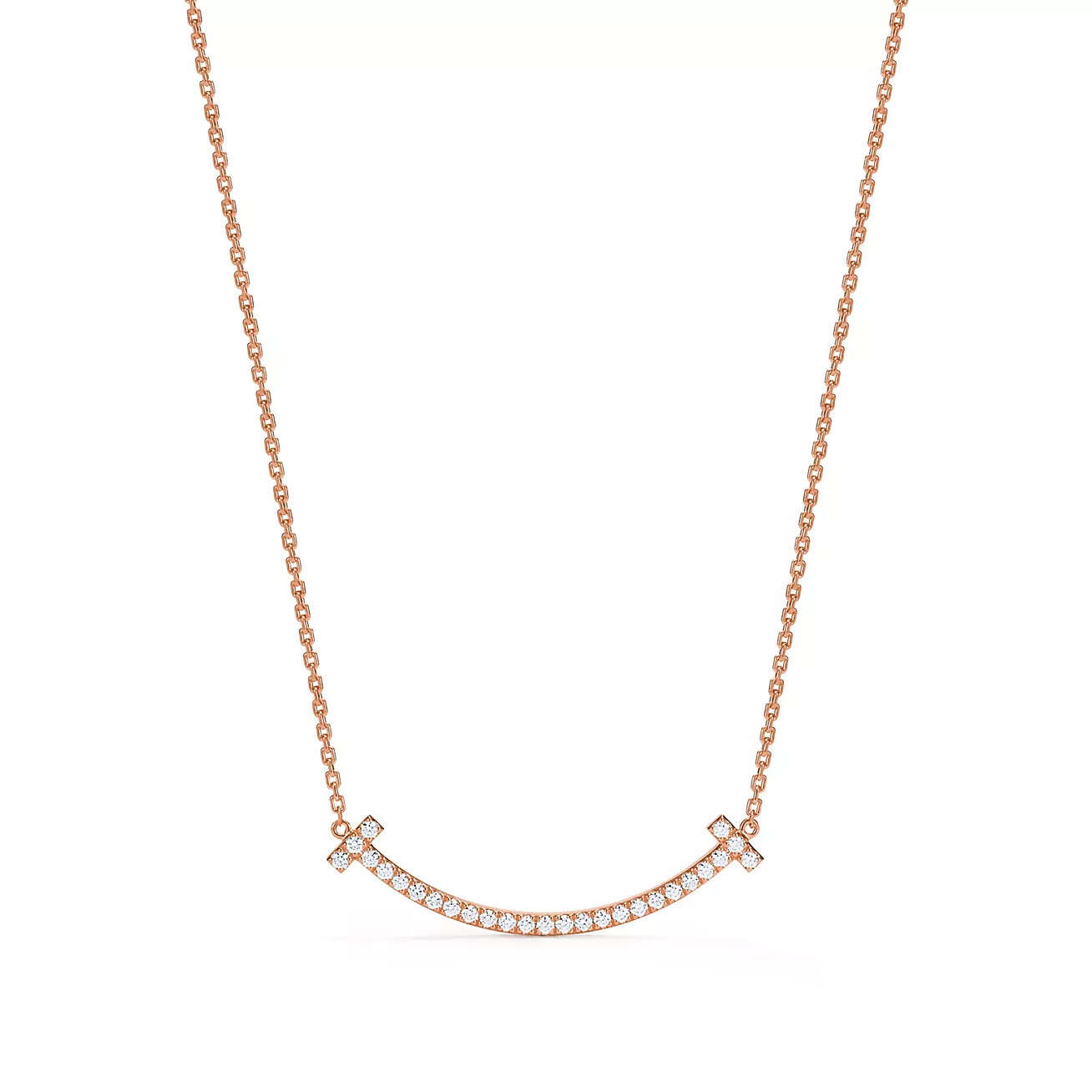 Medium Smile Pendant in Rose Gold with Diamonds
