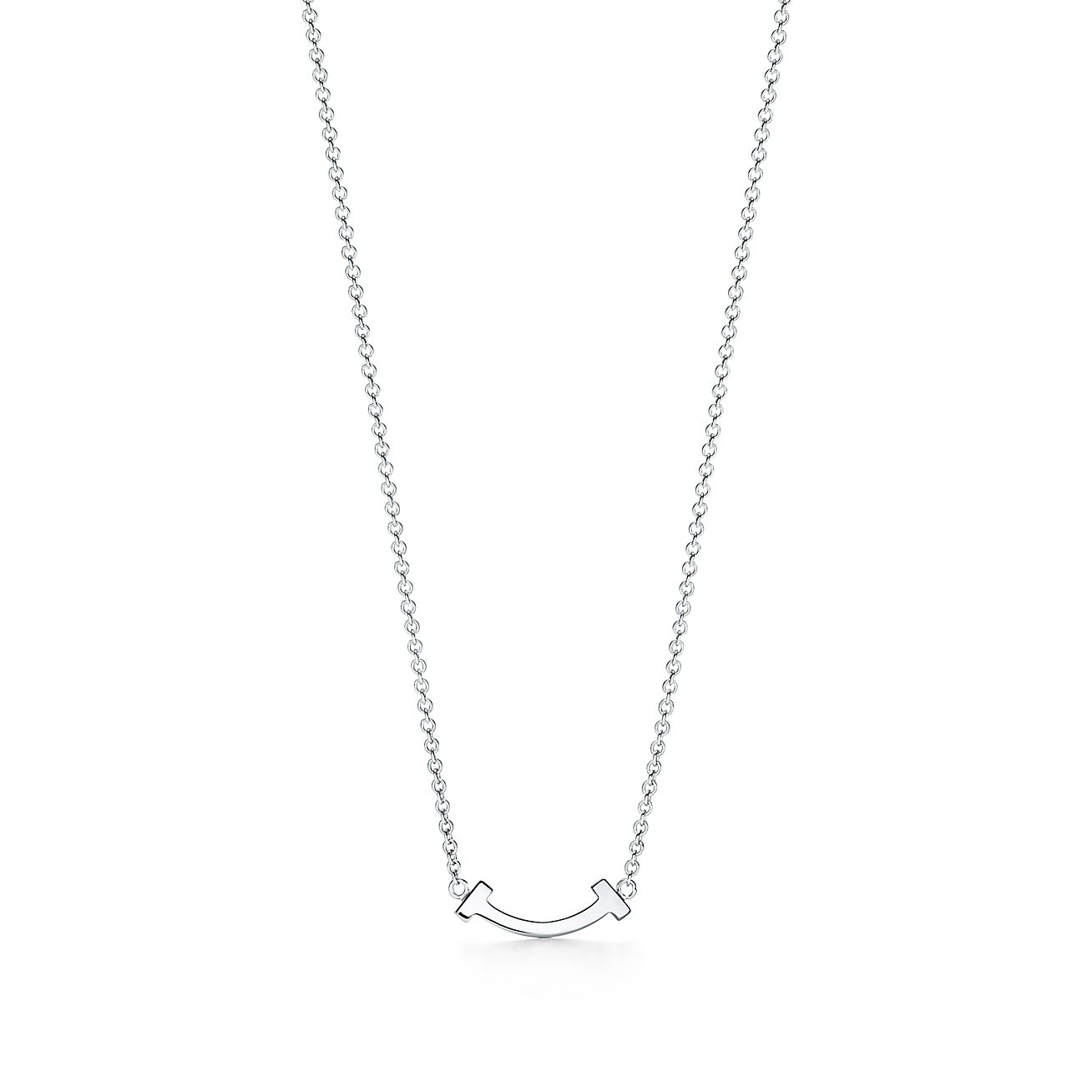 Mini Smile Pendant in White Gold