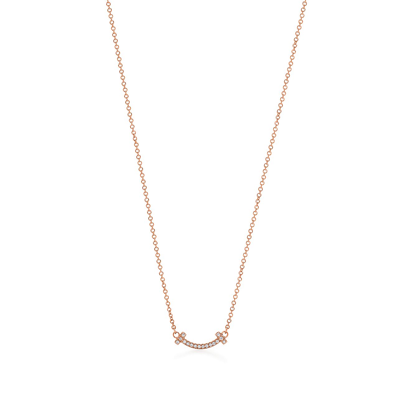 Mini Smile Pendant in Rose Gold with Diamonds
