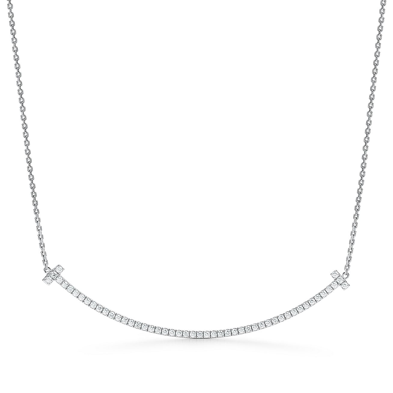 Extra Large Smile Pendant in white gold with diamonds