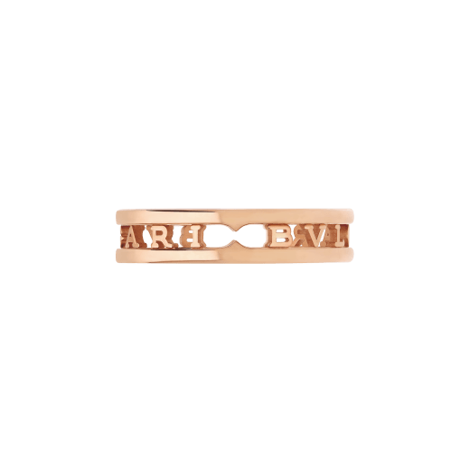 B.ZERO1 RING one-band ring in rose gold with openwork logo spiral