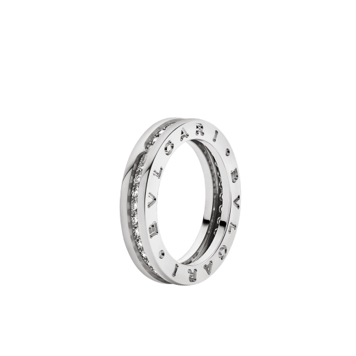 B.ZERO1 RING one-band ring in white gold with diamonds