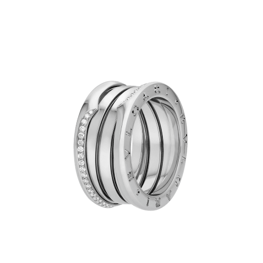 B.ZERO1 RING three-band ring in white gold with diamonds