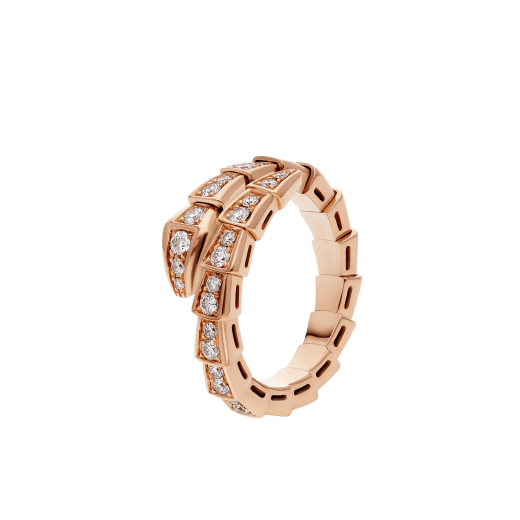 SERPENTI VIPER RING in rose gold with diamonds