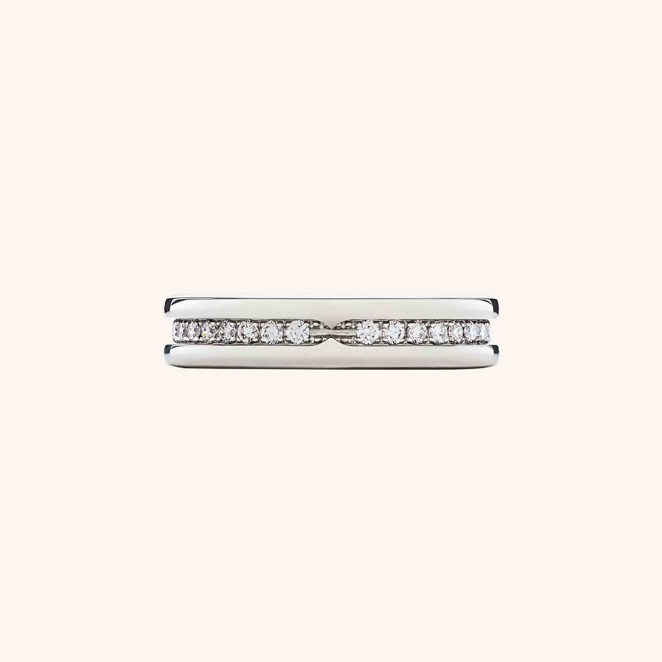 B.ZERO1 RING one-band ring in white gold with diamonds