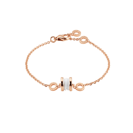 B.ZERO1 BRACELET in Rose Gold with White Ceramic Pendant