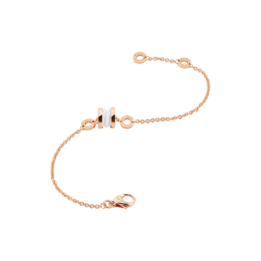 B.ZERO1 BRACELET in Rose Gold with White Ceramic Pendant