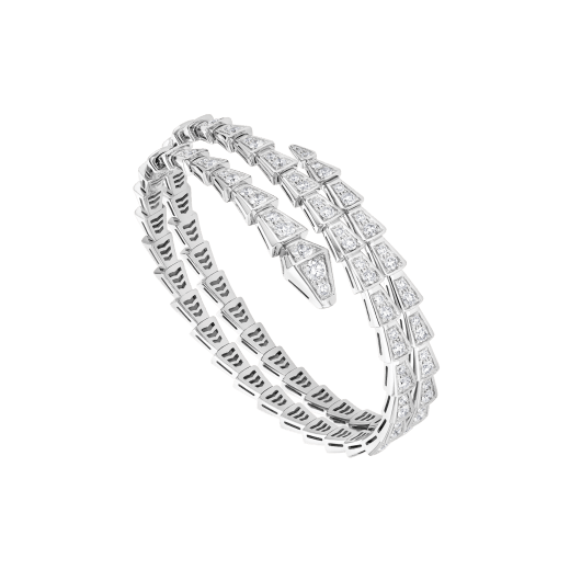 SERPENTI VIPER TWO-COIL BRACELET in White Gold with Diamonds