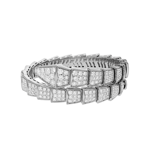 SERPENTI VIPER TWO-COIL BRACELET in White Gold with Diamonds