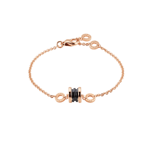 B.ZERO1 BRACELET in Rose Gold with Black Ceramic Pendant