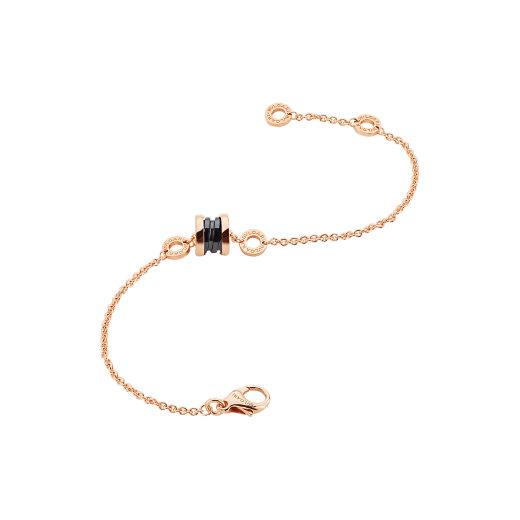 B.ZERO1 BRACELET in Rose Gold with Black Ceramic Pendant