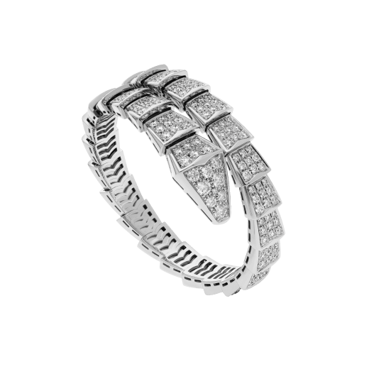 SERPENTI VIPER TWO-COIL BRACELET in White Gold with Diamonds