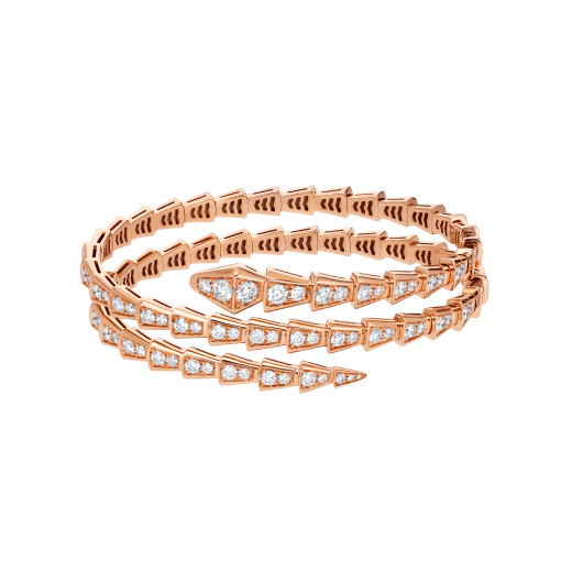 SERPENTI VIPER TWO-COIL BRACELET in Rose Gold with Diamonds