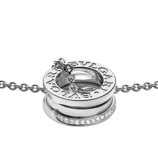 B.ZERO1 NECKLACE in White Gold with Diamonds