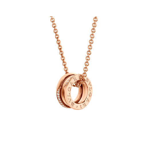 B.ZERO1 NECKLACE in Rose Gold with Diamonds