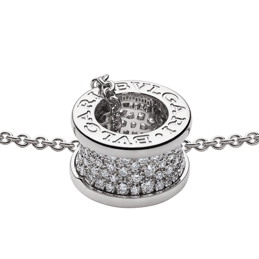 B.ZERO1 NECKLACE in White Gold with Pavé Diamonds