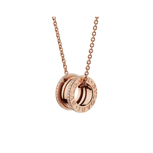 B.ZERO1 NECKLACE in Rose Gold with Diamonds