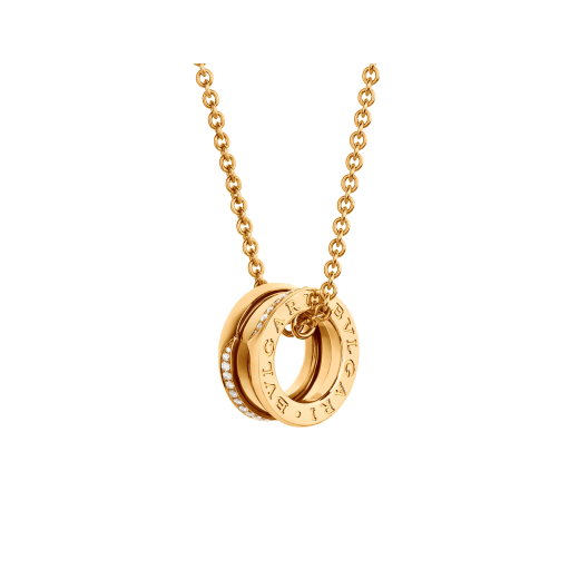 B.ZERO1 NECKLACE in Yellow Gold with Diamonds