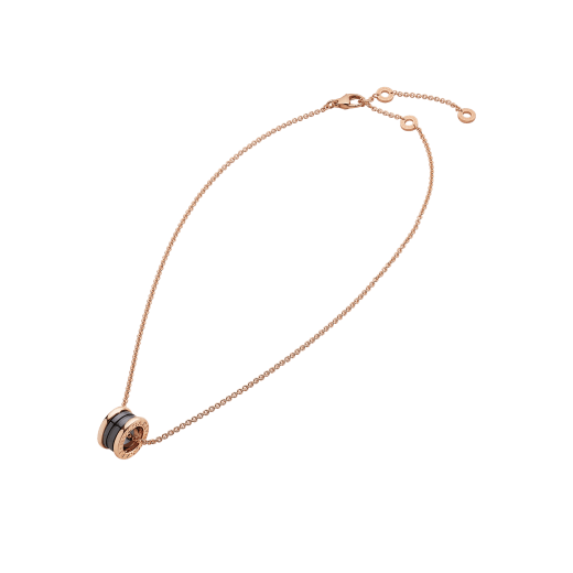 B.ZERO1 NECKLACE in Rose Gold Chain and Black Ceramic Pendant