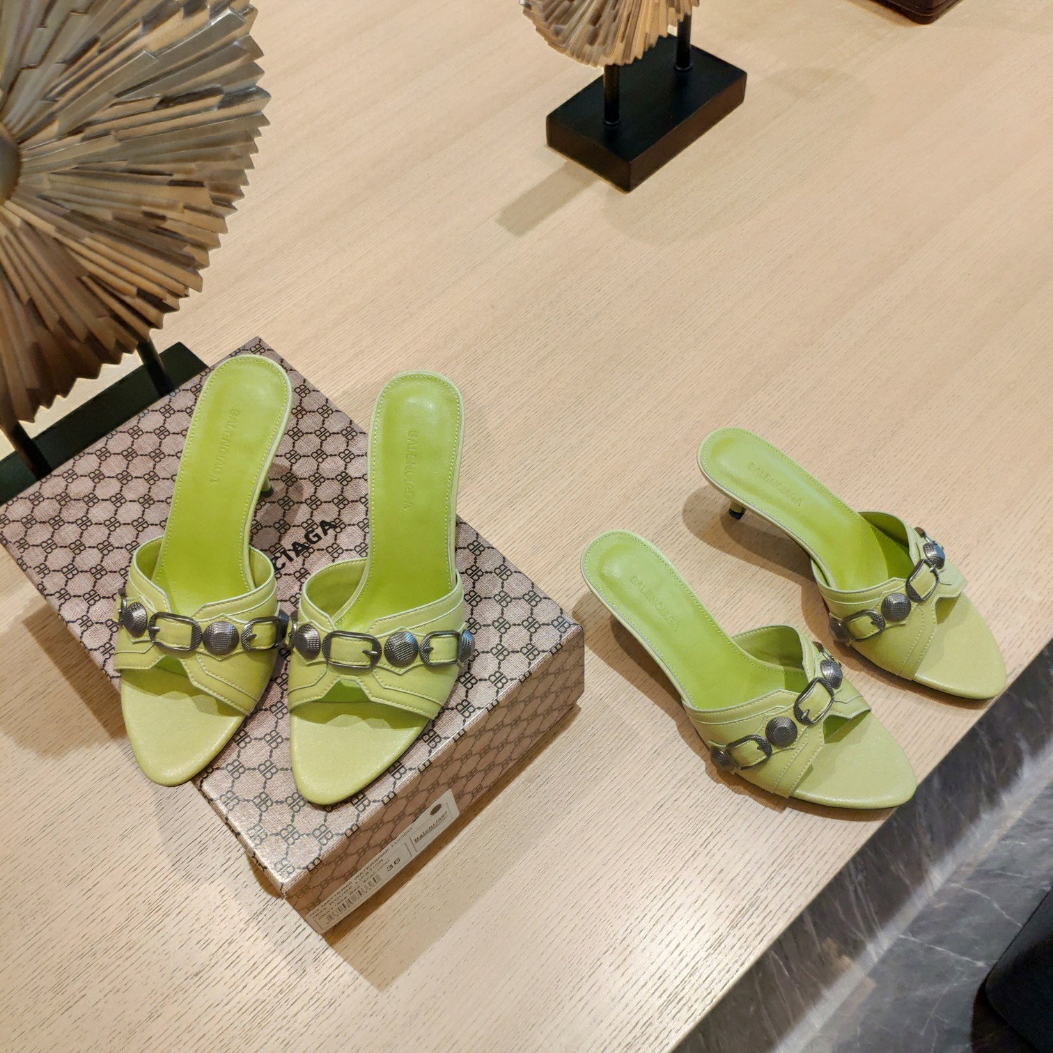 [TOP] BALNCIAGA Le Cagole Slides - Yellow - 2 Heel Heights - Balenciaga