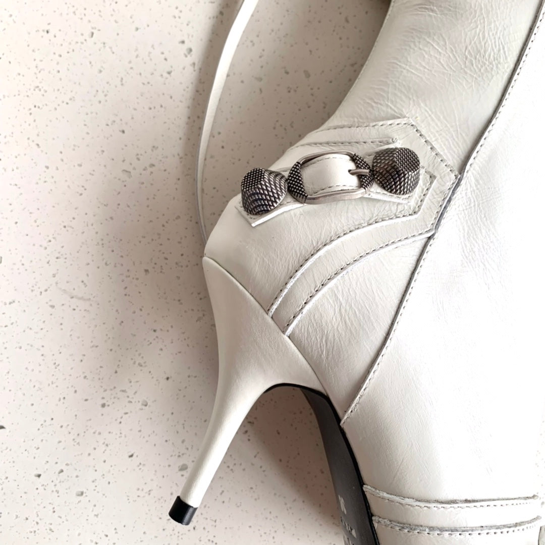[TOP] BALNCIAGA Heel Knee Boots - White - Balenciaga