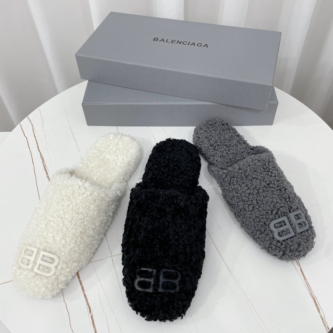 [TOP] BALNCIAGA Fur Slides - 3 Colors - Balenciaga