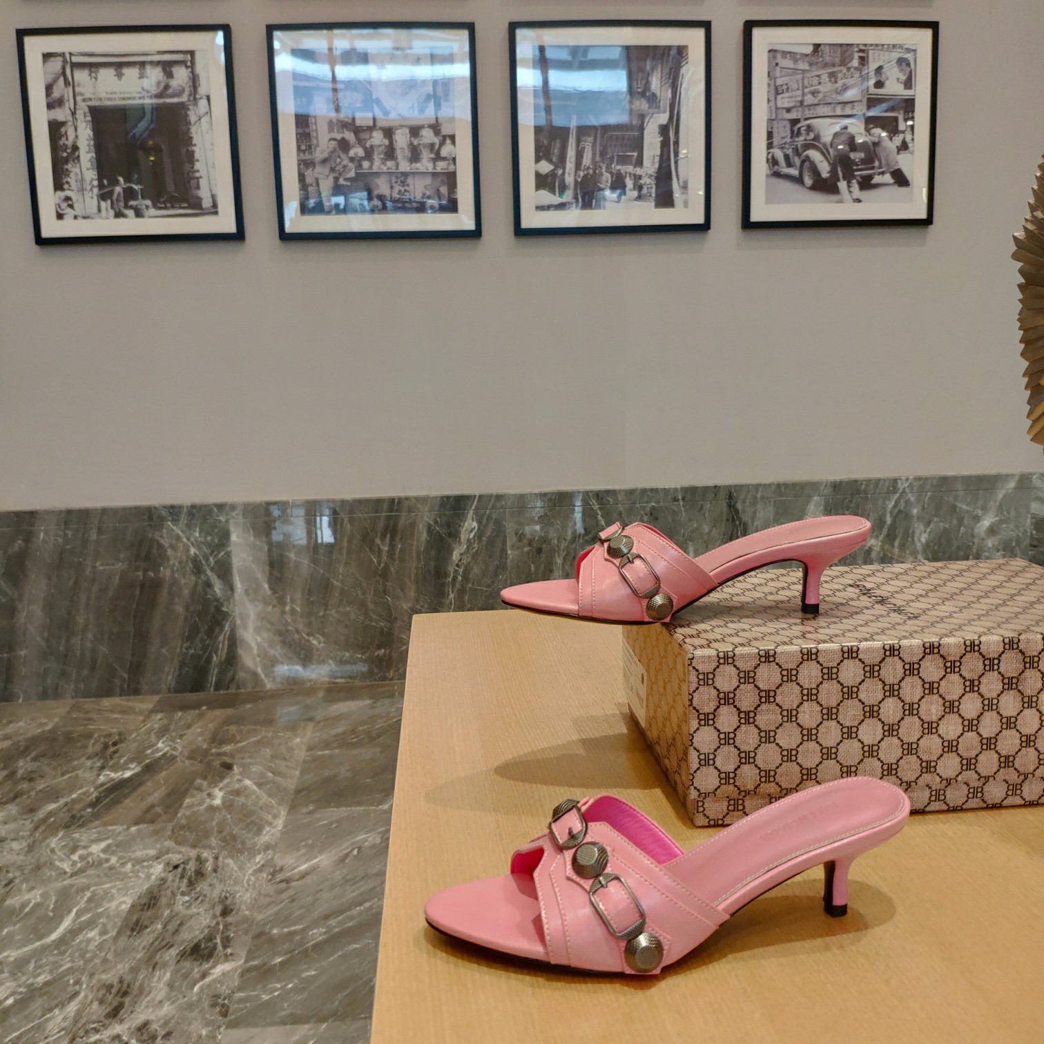 [TOP] BALNCIAGA Le Cagole Slides - Pink - 2 Heel Heights - Balenciaga
