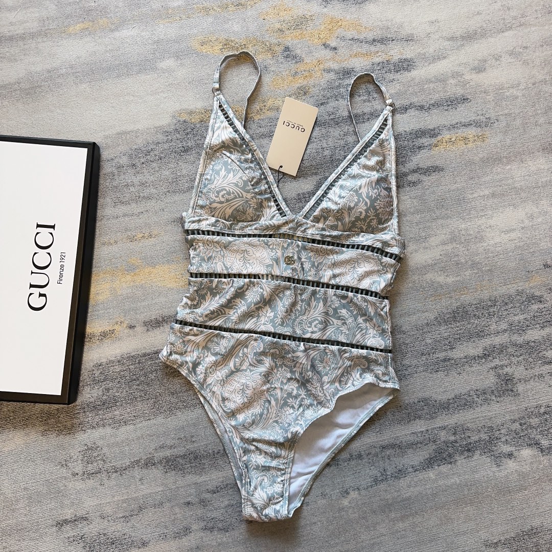 [TOP] GUCC! Pattern One-Piece Swimsuit Gucci