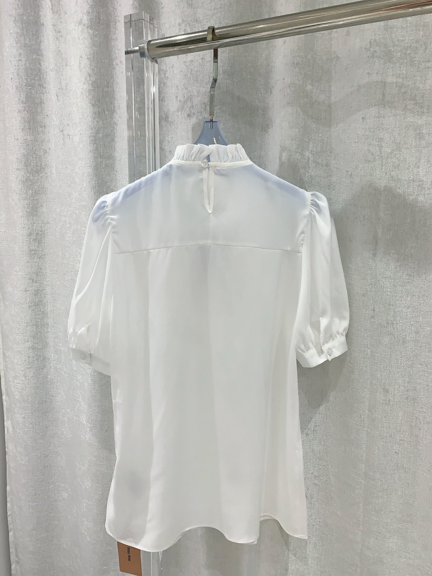 [TOP] m!u m!u Satin Bow Shirt - MIUMIU