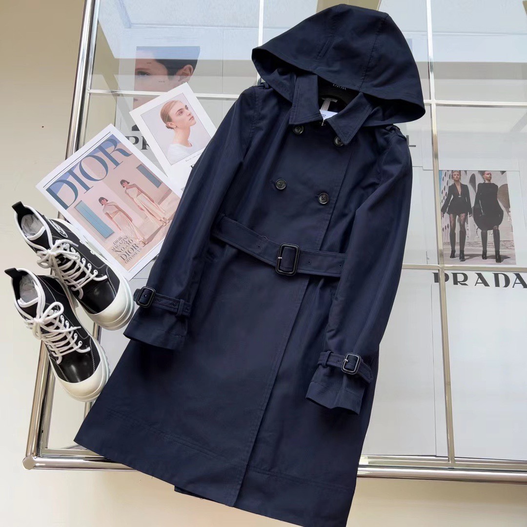 [TOP] D!or Double Dreasted Hooded Jacket - Blue  - Dior