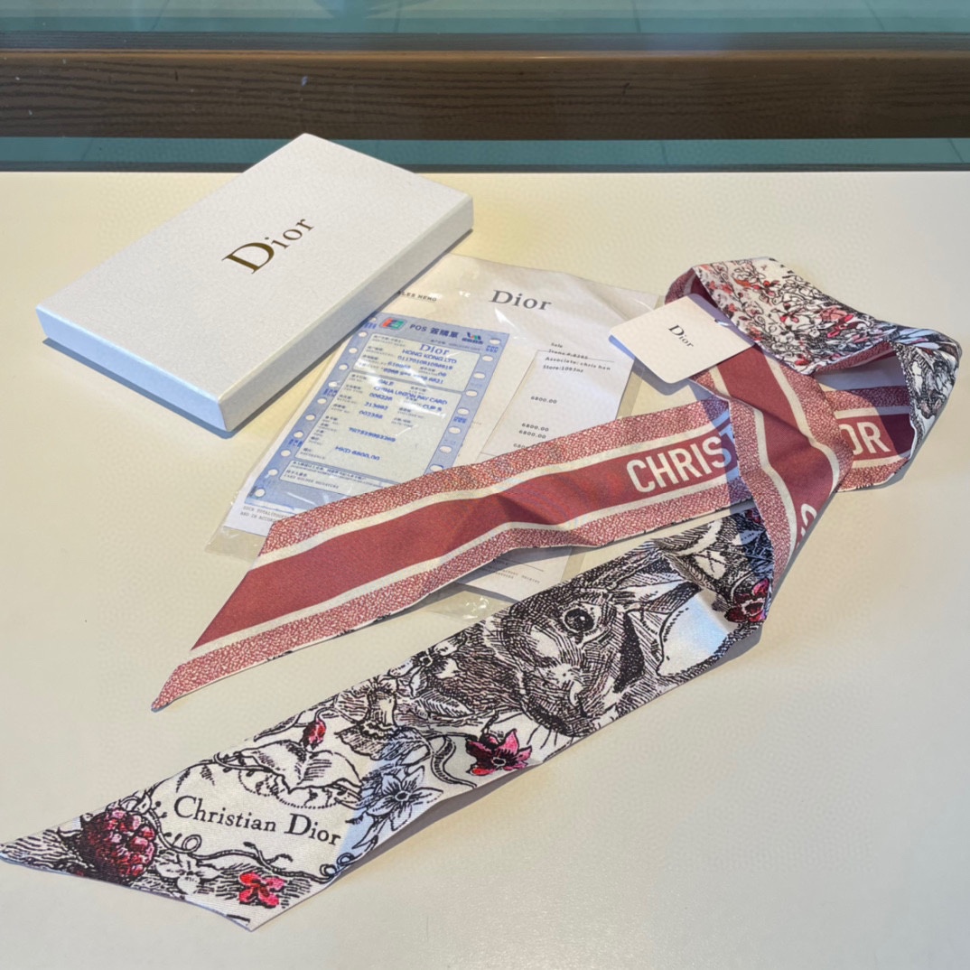 [TOP] D!or Jardin Magique Tie Scarf  - Christian Dior