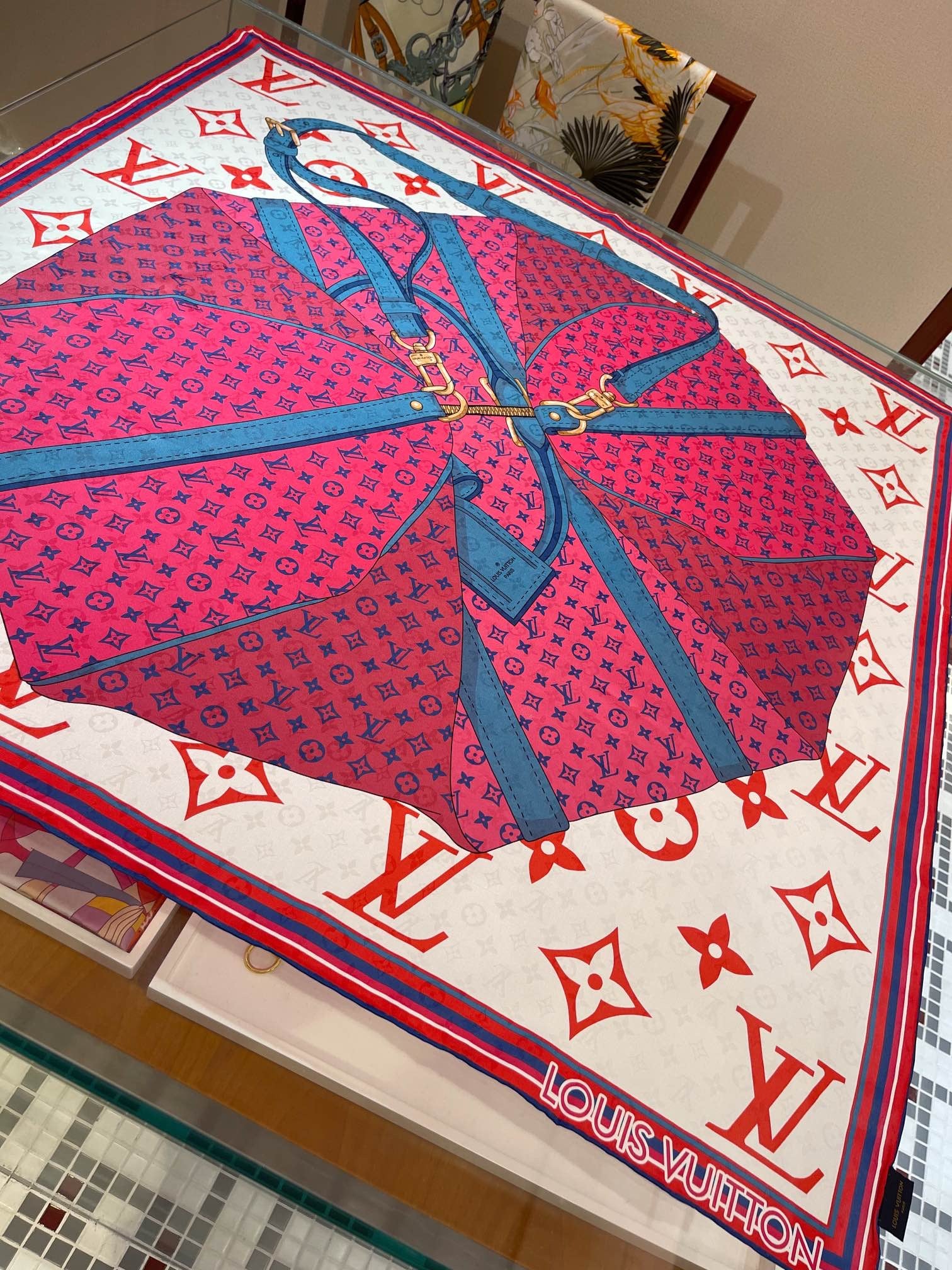 [TOP] L&V L*V Duffle Silk Scarf - Pink - LV Louis Vuitton