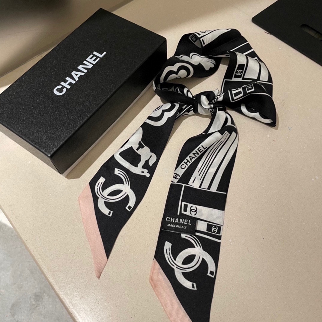 [TOP] CH@NEL Tie Scarf - 2 Color - Chanel