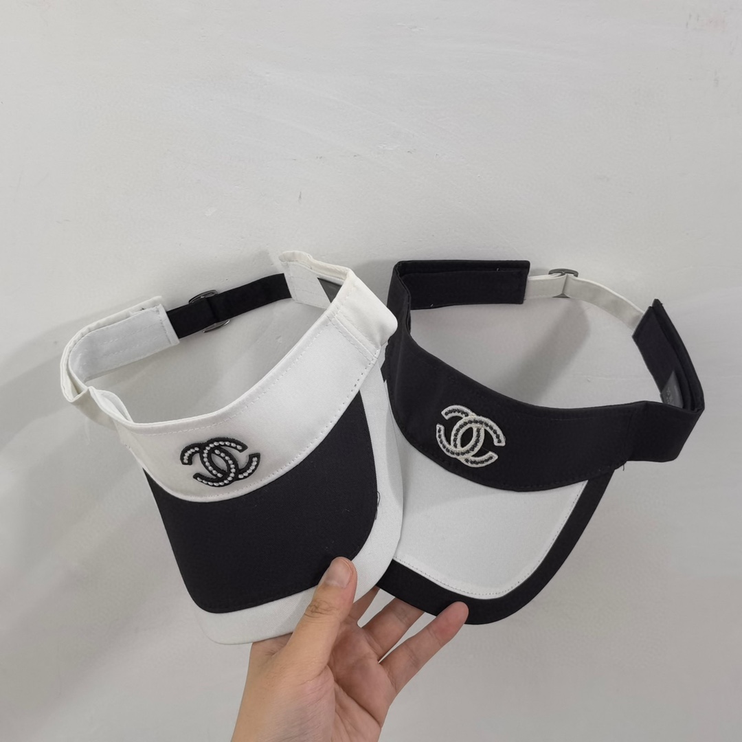 [TOP] CH@NEL Sun Cap - Black / White - Chanel
