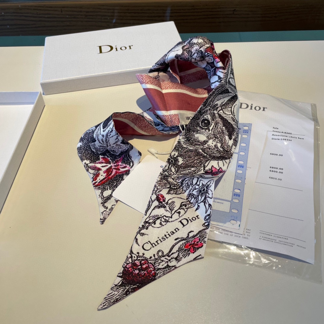 [TOP] D!or Jardin Magique Tie Scarf  - Christian Dior