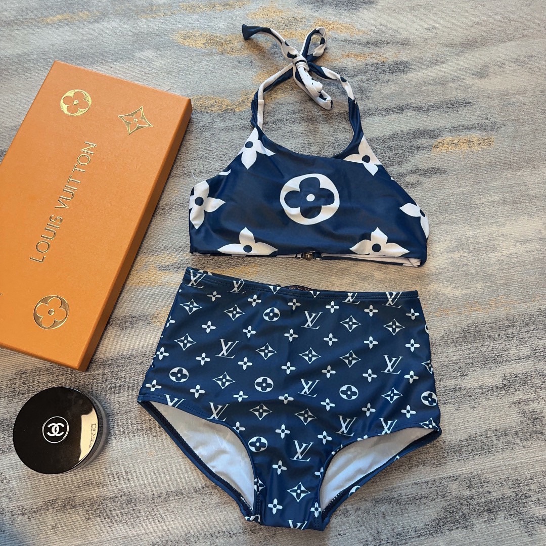 [TOP] L&V Logo pattern bikini - Blue - LV Louis Vuitton