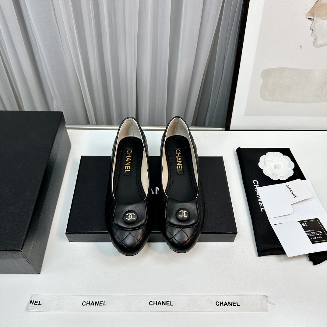 [TOP] CH@NEL Coco Double C Flat Shoes - 3 Colors - Chanel