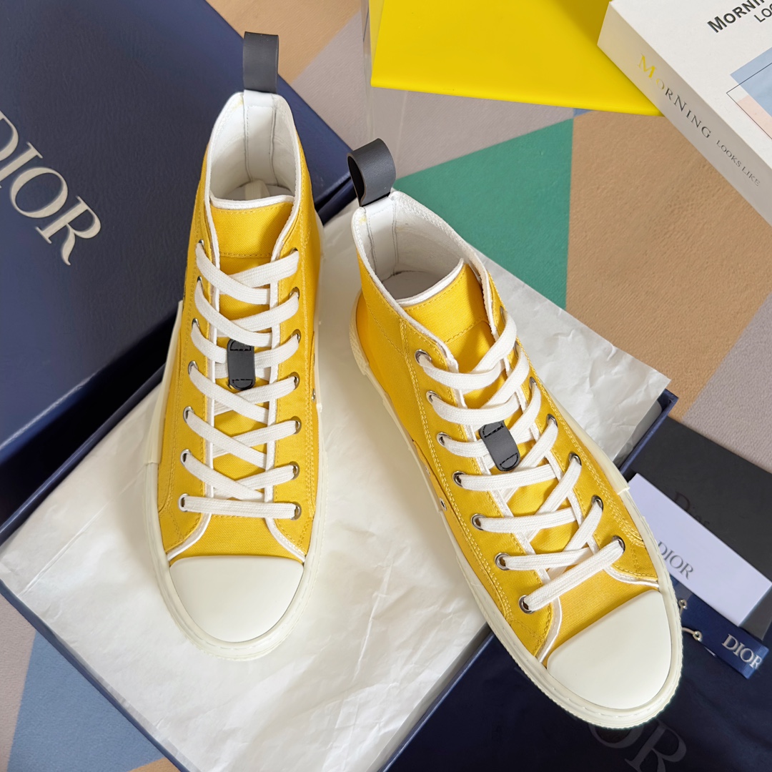 [TOP] D!or B23 High Top Sneakers - Yellow - Christian Dior