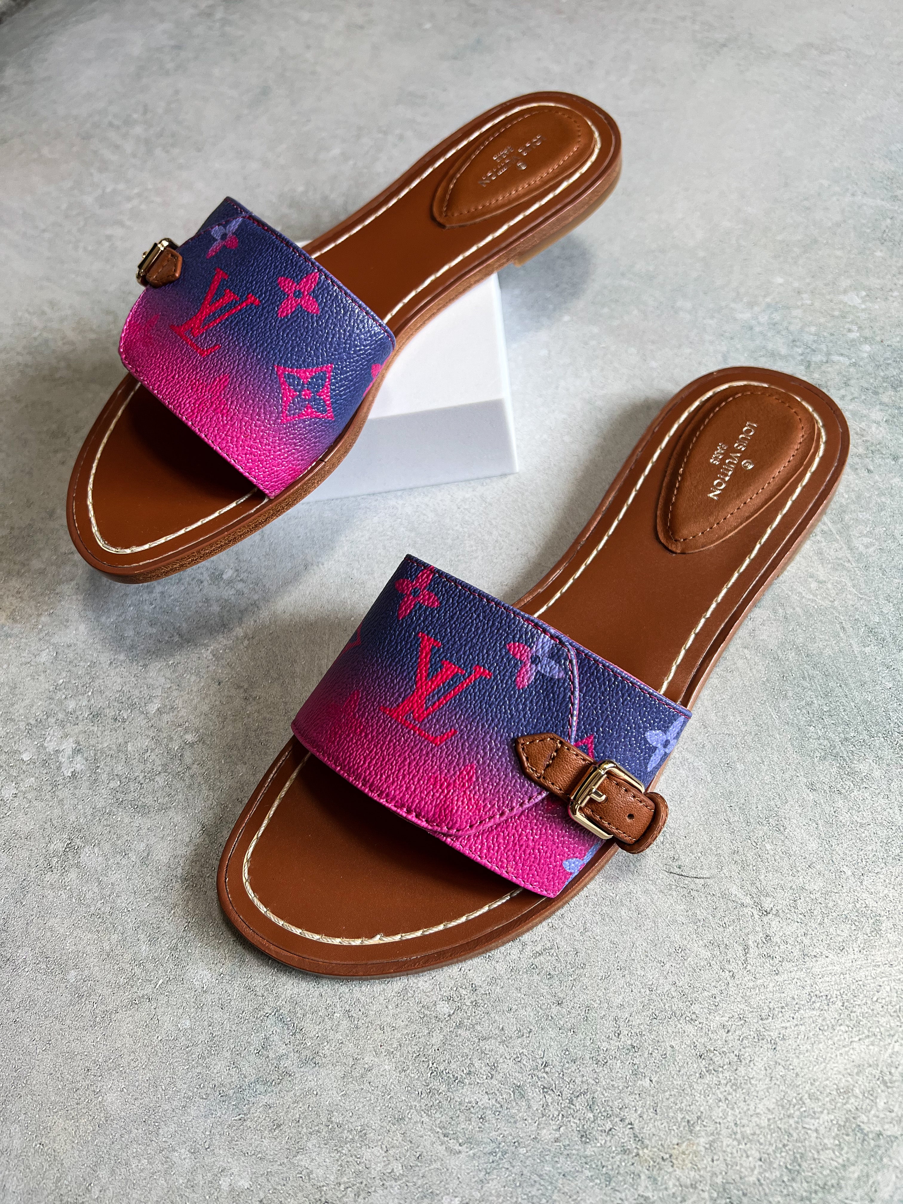 [TOP] L&V L*V Lock It Mules - Fuchsia - LV Louis Vuitton