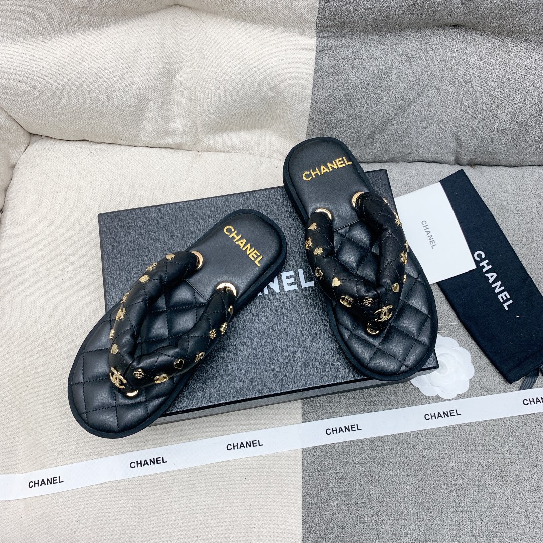 [TOP] CH@NEL Slippers - 3 Colors - Chanel