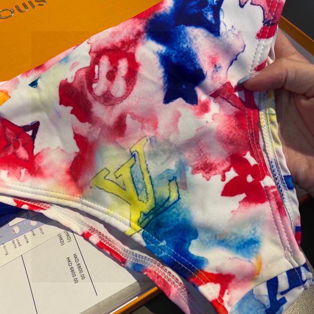 [TOP] L&V print tie-dye bikini LV Louis Vuitton