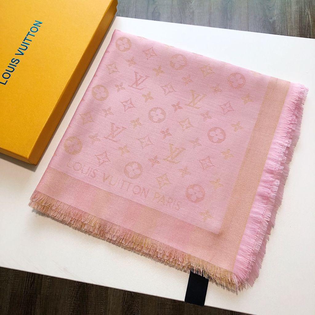 [TOP] L&V V Big Square Scarf - Light Pink - LV Louis Vuitton