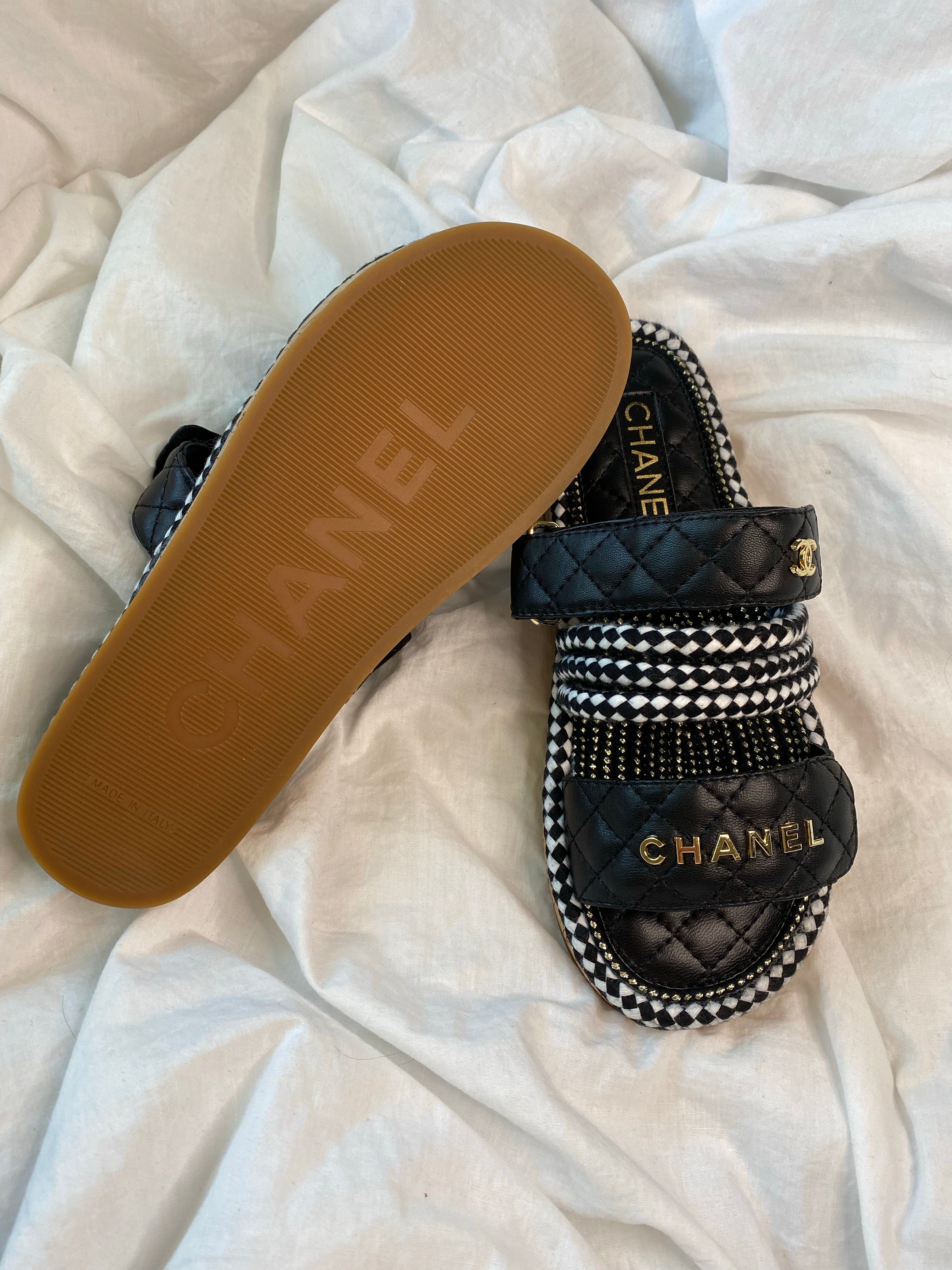 [TOP] CH@NEL Dad Sandals - Black Rope - Chanel