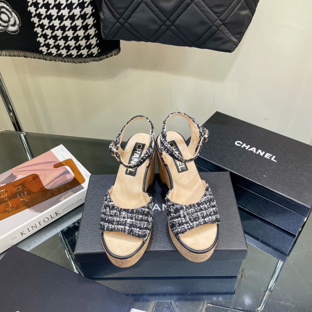 [TOP] CH@NEL Cashmere Leather  Sandals - 4 Color - Chanel