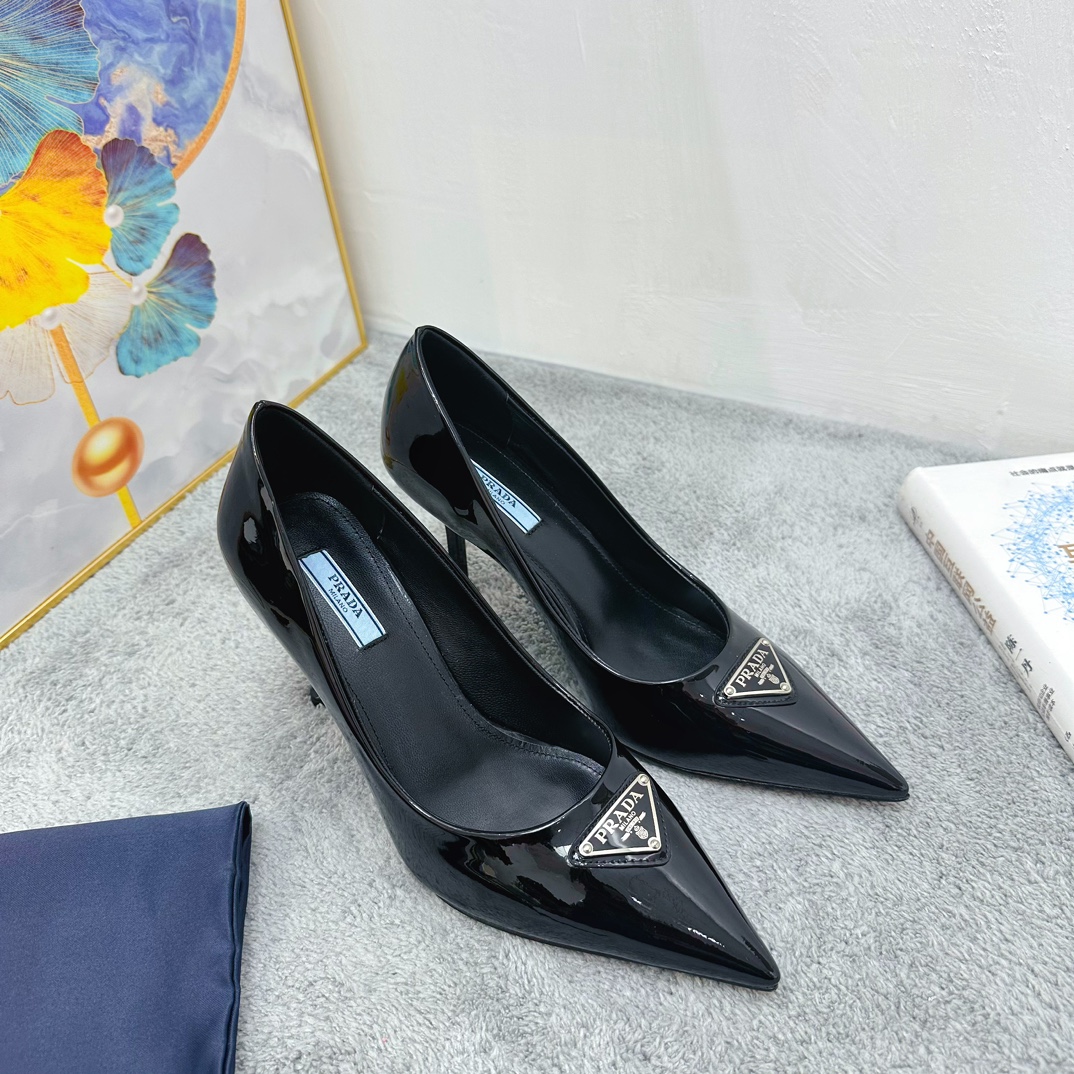 [TOP] PR@DA Triangle Logo High Heel - 3 Color - Prada