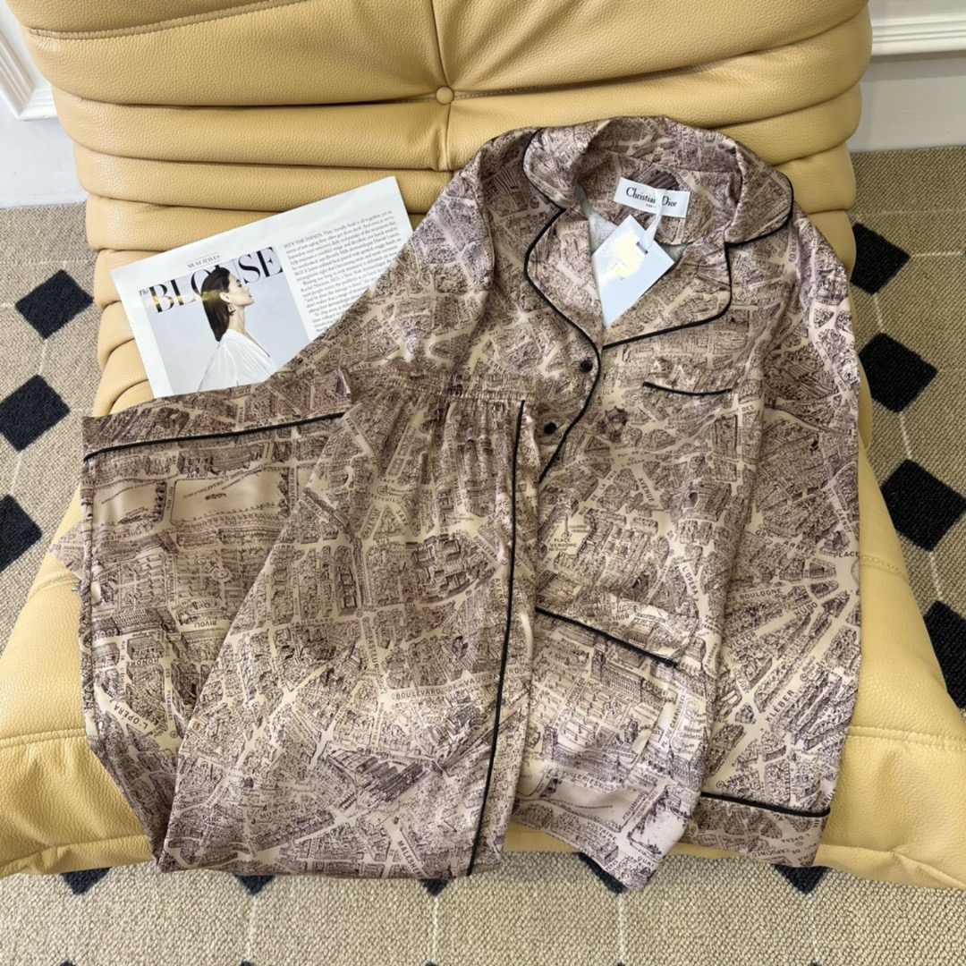 [TOP] D!or Paris Map Locator Print Set - Brown - Christian Dior