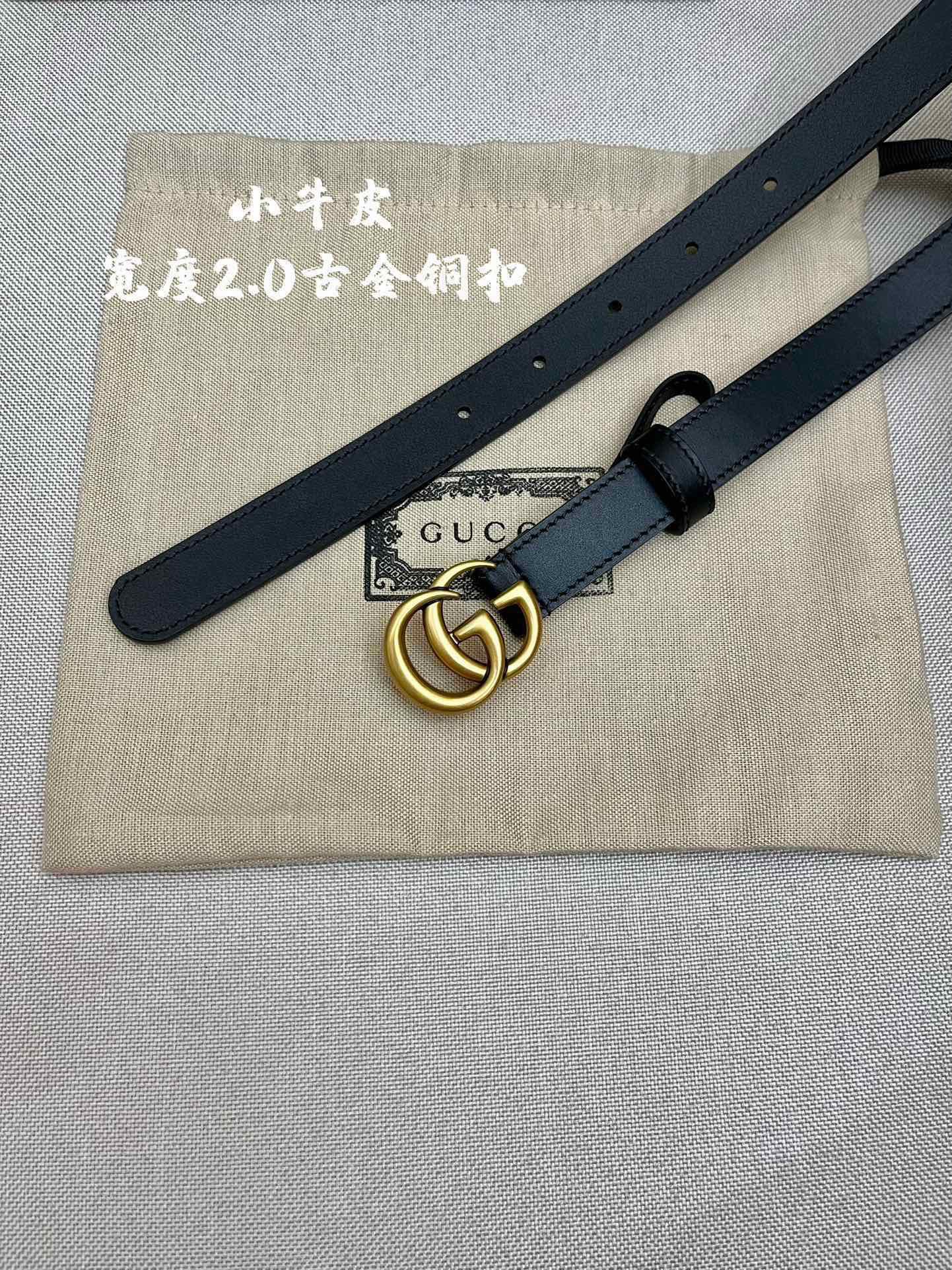 [TOP] GUCC! GG Buckle Leather Belt 2cm - BLACK - Gucci