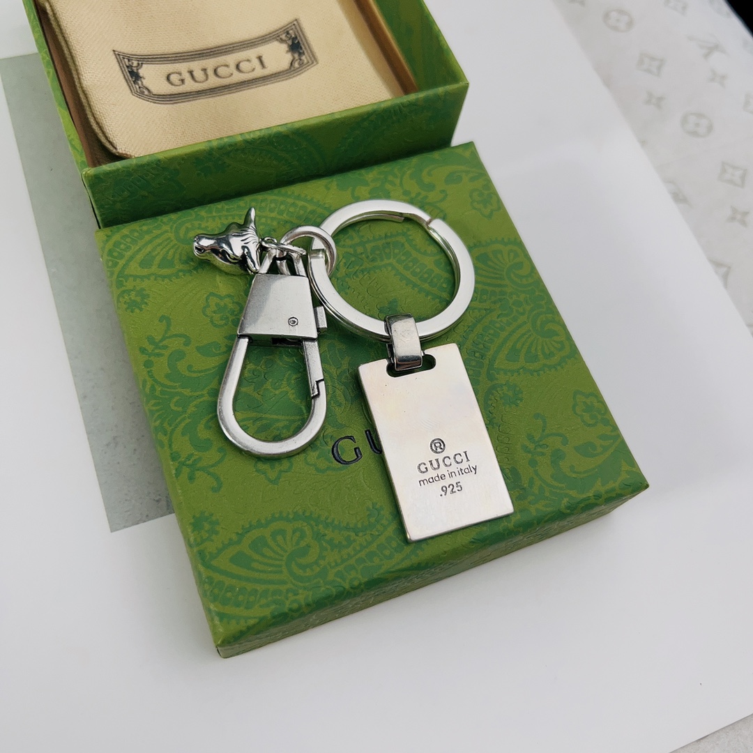 [TOP] GUCC! Men's/Women's Keychains - Silver - Gucci