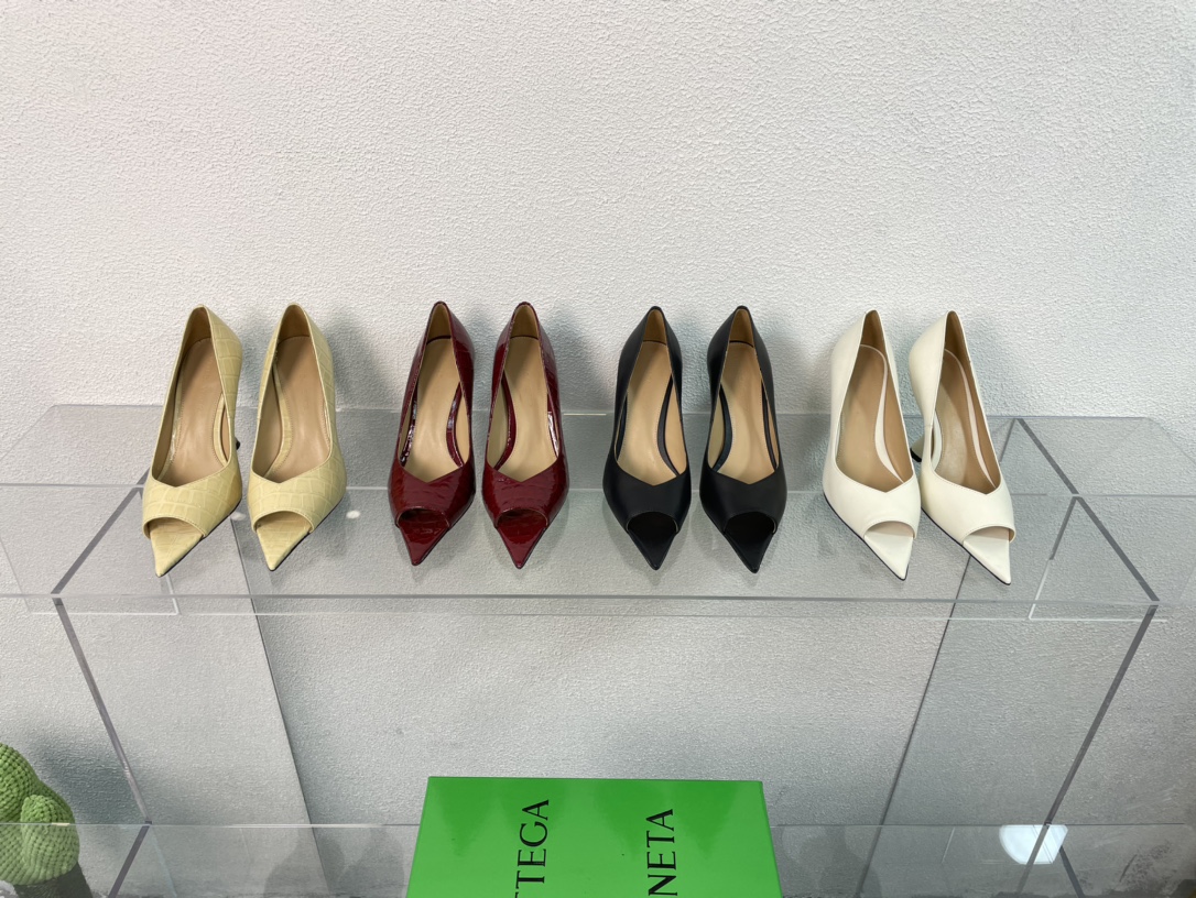 [TOP] B&V Cat Wedge Fish Mouth Shoes - 4 Colors - Lambskin - Bottega Veneta